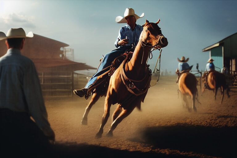 A man riding on the back of a horse.