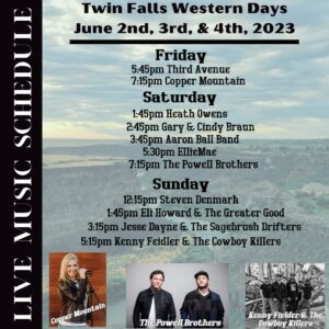 Twin Falls Western Days 2023 - Live Band Schedule