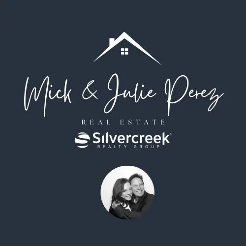 Elegant real estate logo for Mick & Julie Dequez at Silvercreek Realty.